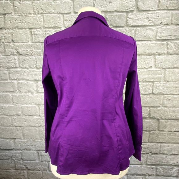 Lane Bryant Purple Grosgrain Trim Button Shirt - Picture 5 of 6